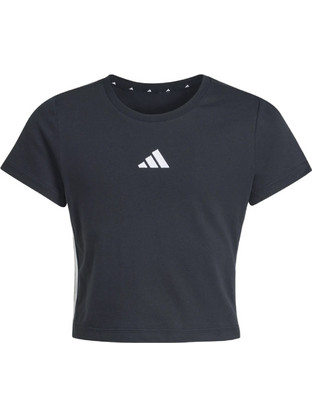 Adidas Essentials Παιδικό Crop Top Κοντομάνικο Μαύρο JZ1211