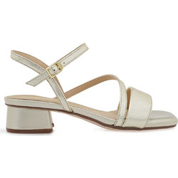 Clarks Γυναικεία Πέδιλα Δερμάτινα Χρυσά με Χοντρό Χαμηλό Τακούνι 26186120