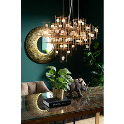 Kare Design Stone Κρεμαστό Φωτιστικό Οροφής Πλέγμα Πολύφωτο G9 Χρυσό 100x27x60cm 60163