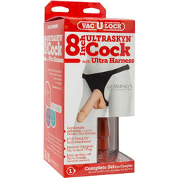 Doc Johnson Vac-U-Lock 8" Ultraskyn Harness Strap On με Dildo 20.3cm Flesh