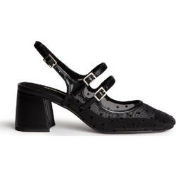 Corina Γόβες Slingback με Χοντρό Χαμηλό Τακούνι Μαύρες M6260