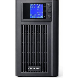 Qoltec 52641 UPS On-Line 2kVA 1.6kW Καθαρού Ημιτόνου με 2 Πρίζες Schuko