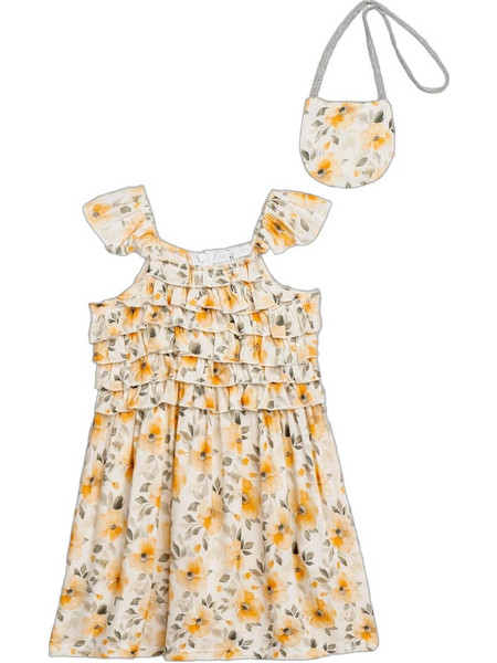 Funky Παιδικό Φόρεμα Floral Κίτρινο 126-729136-1