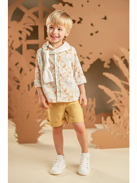 Baby Bloom Βαπτιστικό Σετ Ρούχων για Αγόρι με Σορτσάκι & Πουκάμισο 4τμχ 126-45