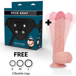 Rockarmy Hawk Harness Strap On με Dildo 22cm & Δόνηση Flesh D-227461