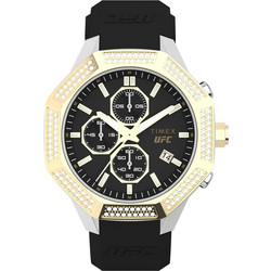 Timex UFC King Ανδρικό Ρολόι Χρονογράφος με Μαύρο Καουτσούκ Λουράκι TW2V99200