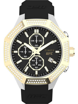 Timex UFC King Ανδρικό Ρολόι Χρονογράφος με Μαύρο Καουτσούκ Λουράκι TW2V99200