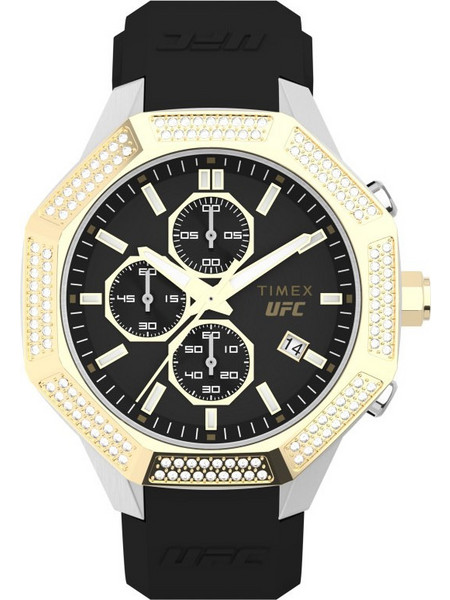 Timex UFC King Ανδρικό Ρολόι Χρονογράφος με Μαύρο Καουτσούκ Λουράκι TW2V99200