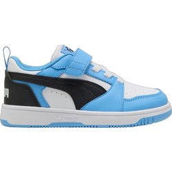 Puma Rebound V6 Παιδικά Sneakers Λευκά Γαλάζια Μαύρα 397419-34