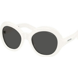 Prada PR08SU 17K08Z Γυναικεία Γυαλιά Ηλίου Στρογγυλά Κοκάλινα Λευκά με Μαύρο Φακό