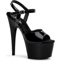 Pleaser Adore 708 Γυναικεία Πέδιλα Μαύρα με Λεπτό Ψηλό Τακούνι και Φιάπα
