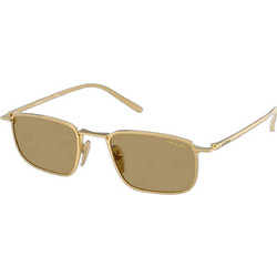 Prada PR52S 5AK70G Ανδρικά Γυαλιά Ηλίου Τετράγωνα Μεταλλικά Χρυσά με Καφέ Φακό