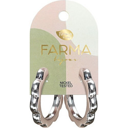 Farma Bijoux Γυναικεία Σκουλαρίκια Κρίκοι από Ορείχαλκο Ασημί BEWOW15
