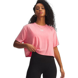 Under Armour Rival Boxy Tee Γυναικείο Αθλητικό Crop Top Ροζ 6011065-600