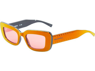 Karl Lagerfeld KL6164S-602 Γυναικεία Γυαλιά Ηλίου Ορθογώνια Κοκάλινα Πορτοκαλί με Ροζ Φακό