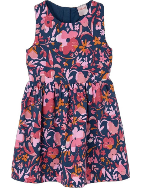 Boboli Παιδικό Φόρεμα Floral Navy Μπλε Φούξια 323031-9807