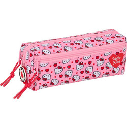 Safta Hello Kitty Κασετίνα Βαρελάκι με 3 Θήκες Ροζ S4313387