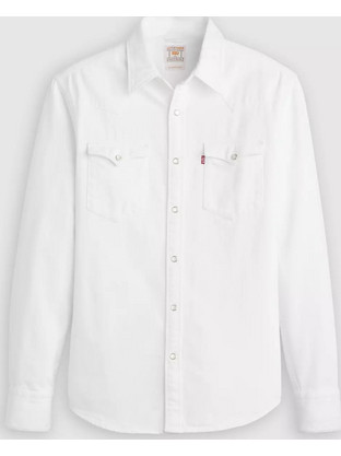 Levi's Ανδρικό Πουκάμισο Τζιν Μακρυμάνικο Κανονική Γραμμή Λευκό 85744-0119