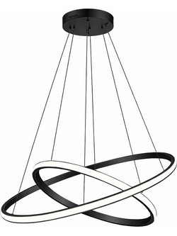Powertech Κρεμαστό Φωτιστικό Οροφής Δίφωτο LED με Φυσικό Λευκό Φως Μαύρο Φ60x120cm PT-1527