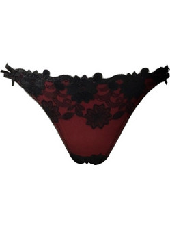 Miss Rosy Γυναικείο Sexy String με Δαντέλα Μαύρο Μπορντό 1820
