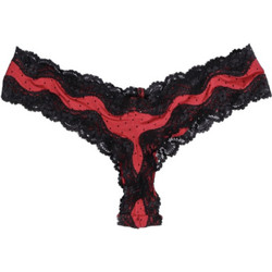 Admas Γυναικείο Sexy String με Δαντέλα Μαύρο Κόκκινο 426276