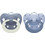 Nuk First Choice Classic Day & Night Ορθοδοντικές Πιπίλες Σιλικόνης Νυκτός 0-6m Γαλάζια Μπλε 2τμχ