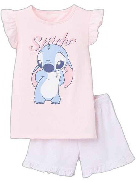 Zippy Lilo & Stitch Παιδική Πιτζάμα Βαμβακερή Καλοκαιρινή Ροζ Λιλά 31077519030