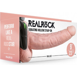 Shots RealRock 9" Hollow Harness Strap On με Dildo 23cm & Δόνηση Flesh