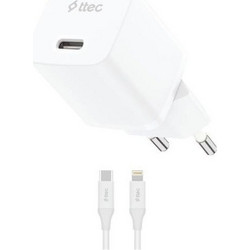 Ttec 2SCG20LB Φορτιστής με Καλώδιο Lightning με Θύρα USB-C 20W Power Delivery