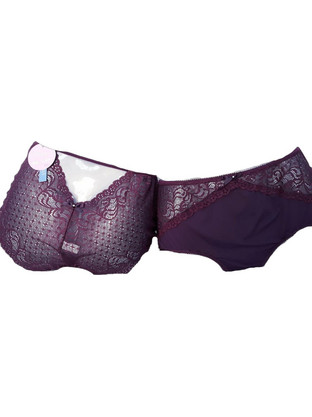 Cottonhill Γυναικείο Sexy Slip με Δαντέλα Μωβ CONSX19-3