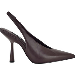Nine West Kates Γόβες Slingback Δερμάτινες με Λεπτό Ψηλό Τακούνι Σοκολατί KATES60-600