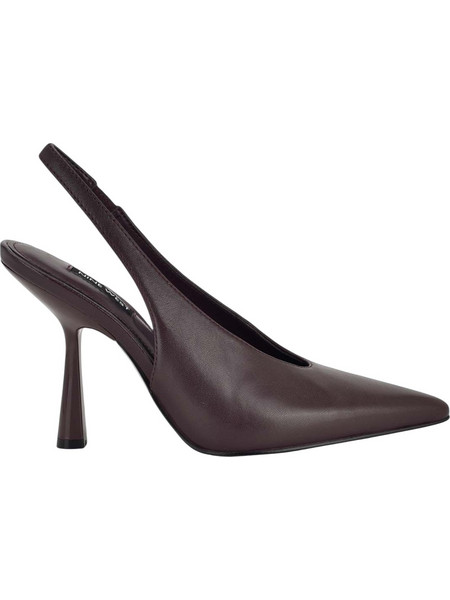 Nine West Kates Γόβες Slingback Δερμάτινες με Λεπτό Ψηλό Τακούνι Σοκολατί KATES60-600