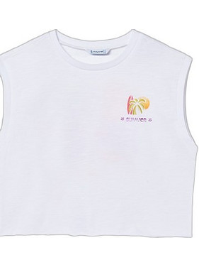 Mayoral Παιδικό Crop Top Αμάνικο Λευκό 26-06014-094