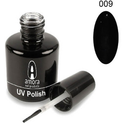 Amora 009 Black Ημιμόνιμο Βερνίκι Νυχιών 10ml