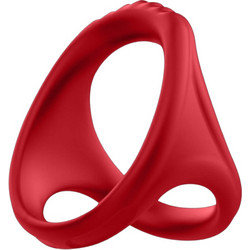Lieyan Double Cock Ball Ring Red
