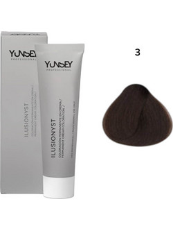 Yunsey Ilusionyst 3 Σκούρο Καστανό Μόνιμη Βαφή Μαλλιών 60ml