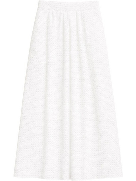 Lumina Μίντι Φούστα Υφασμάτινη Ψηλόμεση Λευκή LC260282