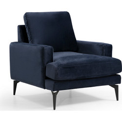 Πολυθρόνα Βελούδινη Navy Μπλε Papira 8681875774498