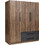 HomeMarkt Τρίφυλλη Ντουλάπα Ρούχων Carys Καρυδί 150x55x180cm HM746.11