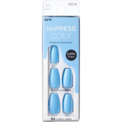 KiSS imPRESS Color MC Serene Blue Coffin Tips Νυχιών 30τμχ