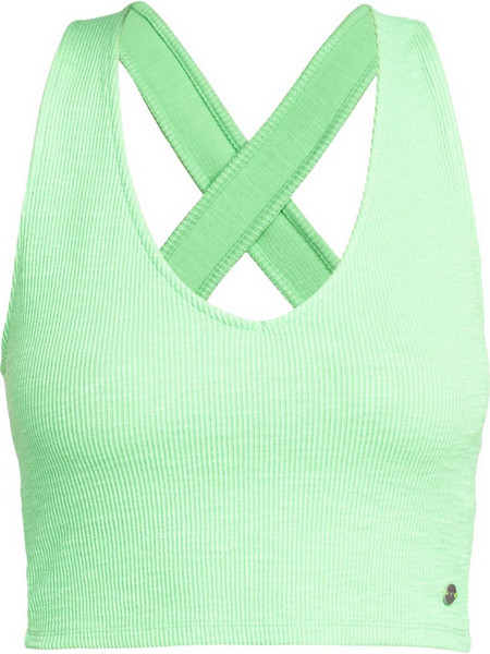 Roxy Please Come Back Γυναικείο Καλοκαιρινό Crop Top Ριπ Πράσινο ERJKT04126-GHW0