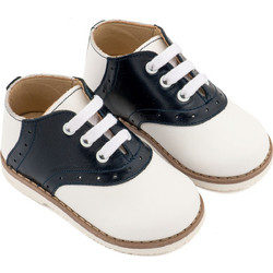 Babywalker Βαπτιστικά Sneakers για Αγόρι Δερμάτινα Ανατομικά Λευκά Navy Μπλε EXC5318