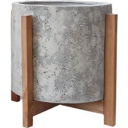 HomeMarkt Hoff Γλάστρα Εσωτερικού Χώρου Στρογγυλή Fiber Cement Γκρι 40x39cm HM4682.03M