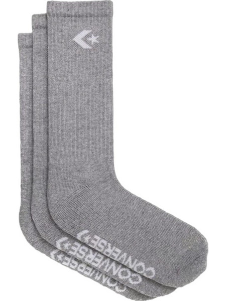 Converse Ανδρικές Κάλτσες Ψηλές Γκρι 3Pack E726H