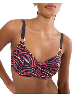 Triumph Summer Wild Bikini Top Animal Print Μαύρο Φούξια 10226562