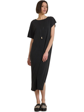 Namaste Elaris Midi Καλοκαιρινό Καθημερινό Φόρεμα Μαύρο SS0826003