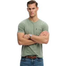 Superdry Classic Essential Pocket Ανδρικό Αθλητικό T-Shirt Πράσινο Mint M1012206A-1XE