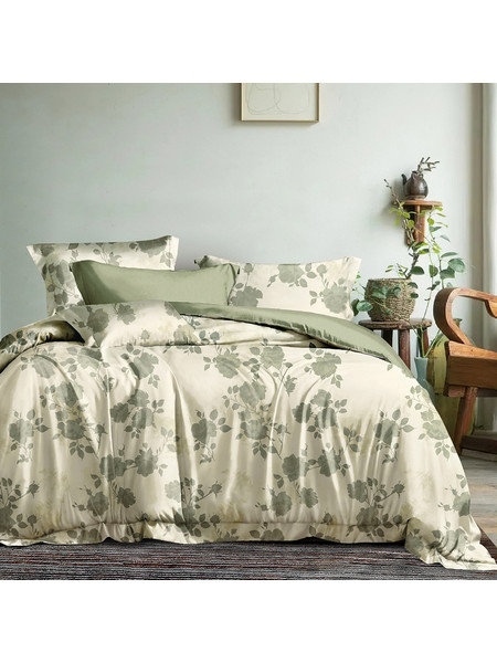 Beauty Home Σετ Σεντόνια Υπέρδιπλα Βαμβακοσατέν 230x260 Memories Art 12686 Λαδί