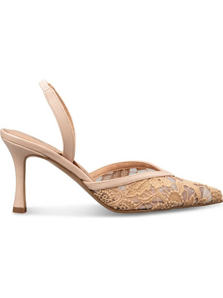 Envie Shoes Γόβες Slingback Δερμάτινες με Λεπτό Ψηλό Τακούνι Nude E02-23641-90