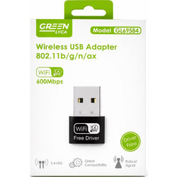 Green Lyca GL69584 Ασύρματος USB Αντάπτορας Δικτύου 600Mbps